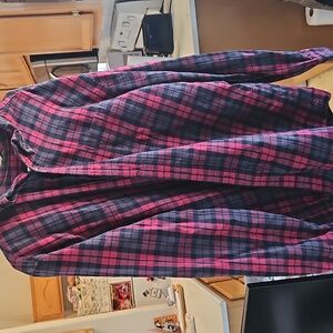 Black and red checkered button down